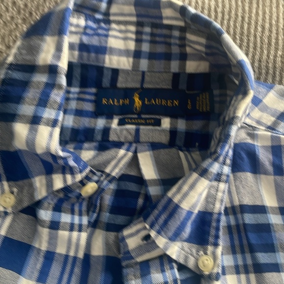 Polo shortsleeved button up blue large - Picture 3 of 5